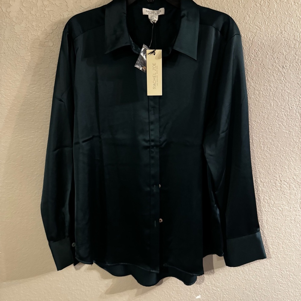 Rachel Zoe Hunter green button up  Shirt